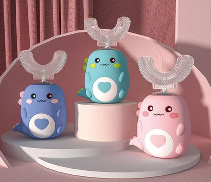 Brosse à dents électrique pour enfants en forme de U, rotation à 360 degrés
