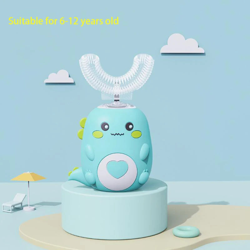 Brosse à dents électrique pour enfants en forme de U, rotation à 360 degrés