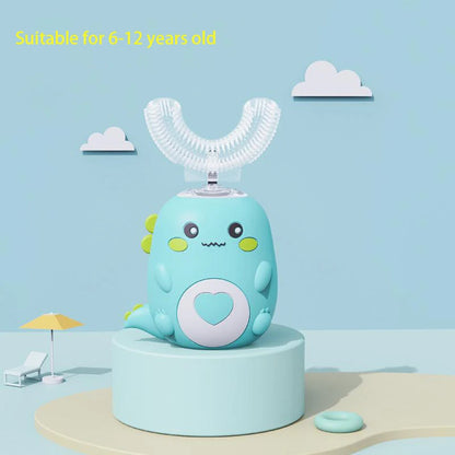 Brosse à dents électrique pour enfants en forme de U, rotation à 360 degrés